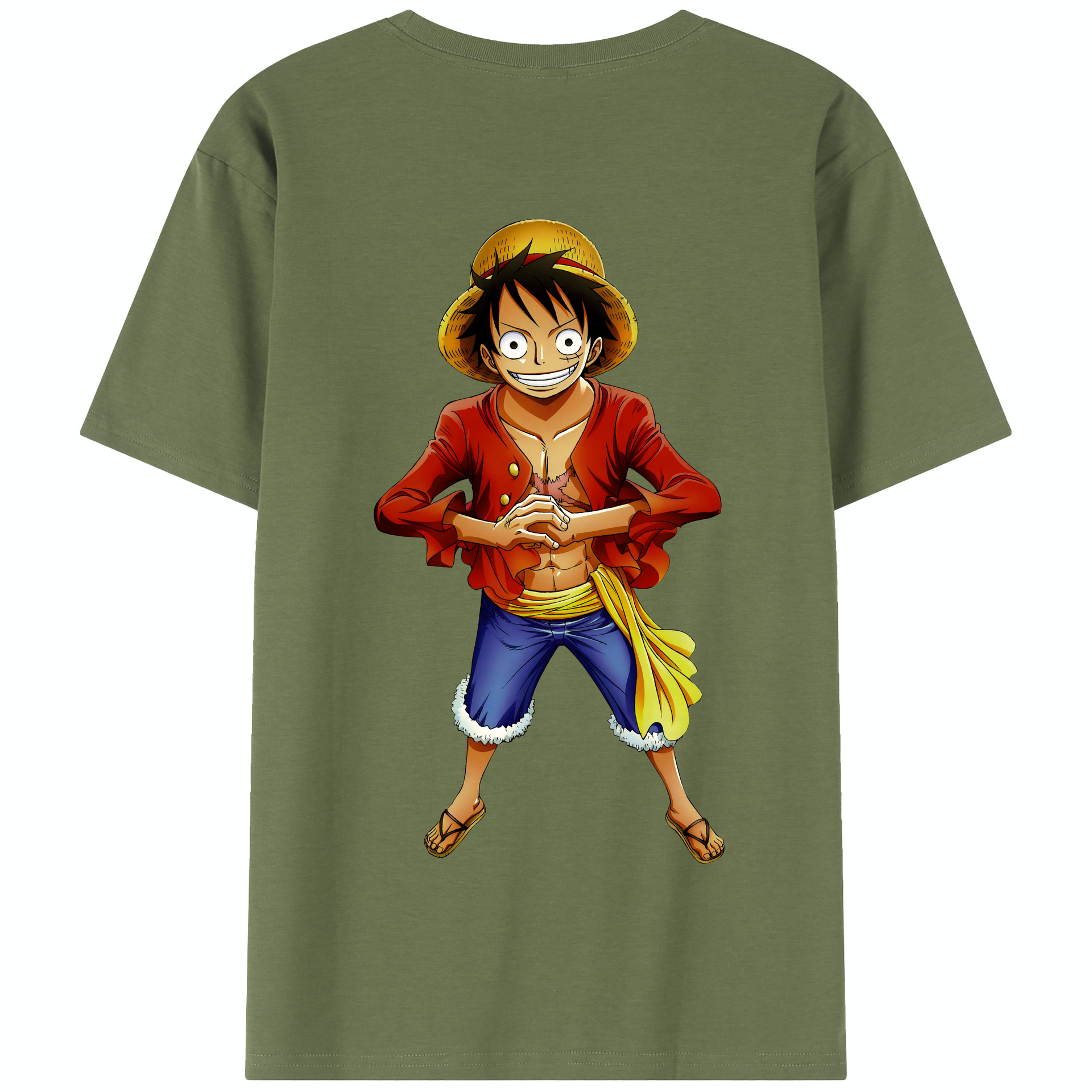 ワンピース モンキー・D・ルフィ ONE PIECE Monkey D. Luffy 綿100％半袖Tシャツ（背面プリント）